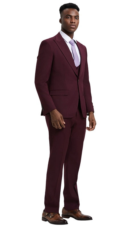 Stacy Adams-SM255H1-03-BURG Mens Suit