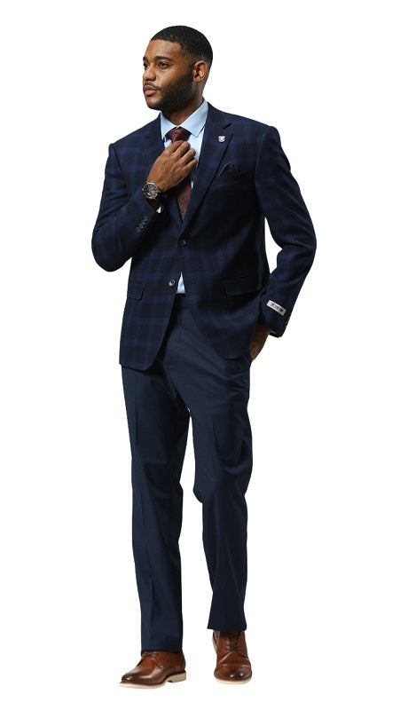 Stacy Adams-SMJ802H1-03-BLUE Mens Suit