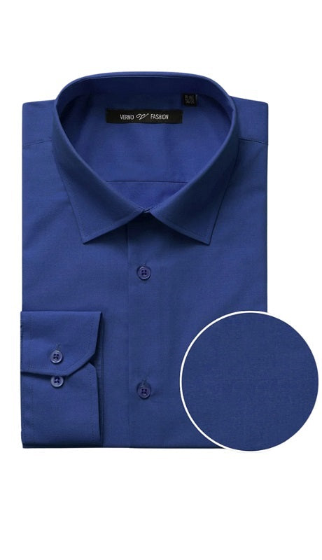Verno Mens Shirt TC635-ROY-BLU
